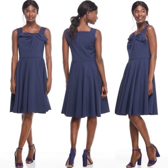 NWT GAL MEETS GLAM 10 Zoe Bow Front‎ Dress Midnight Blue - Picture 1 of 15